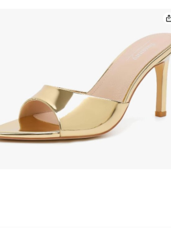 Shoes - Women's Stiletto Heel Mules Pointed Open Toe Slip On Sandals